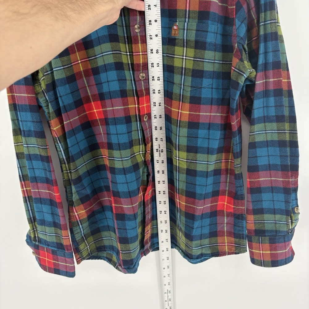 Kiel James Patrick Mens L Cozy Cabin Plaid Flannel Shirt 100% Cotton Embroidered - Picture 6 of 10